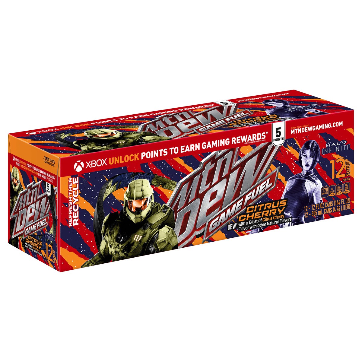 slide 6 of 6, Mountain Dew Game Fuel Soda Citrus Cherry - 12 ct, 12 ct