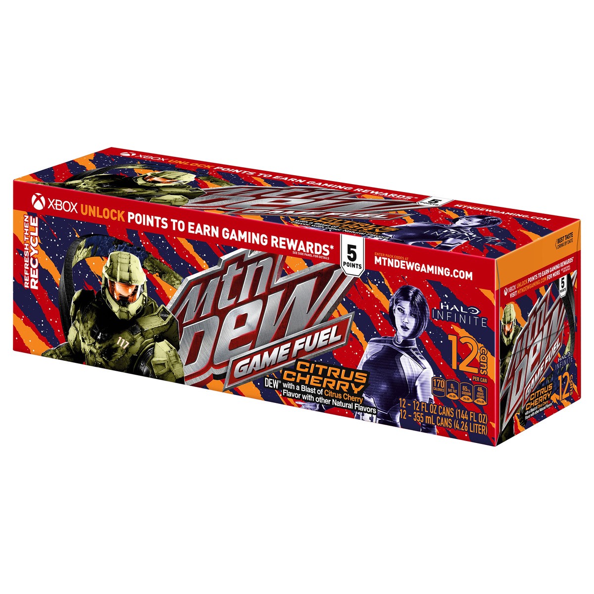slide 2 of 6, Mountain Dew Game Fuel Soda Citrus Cherry - 12 ct, 12 ct