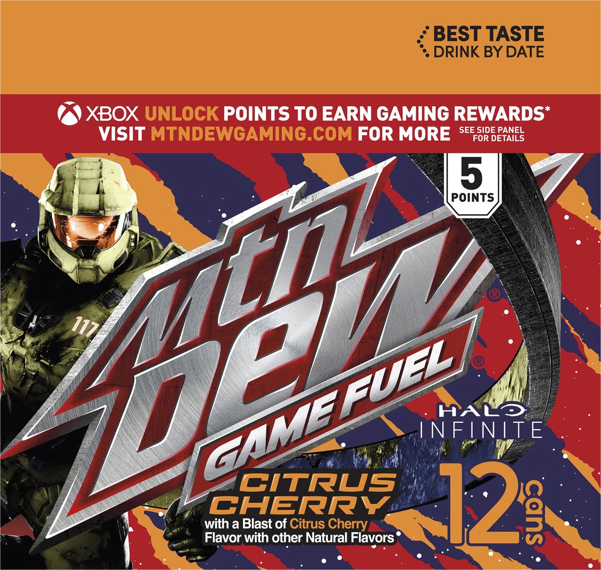 slide 5 of 6, Mountain Dew Game Fuel Soda Citrus Cherry - 12 ct, 12 ct
