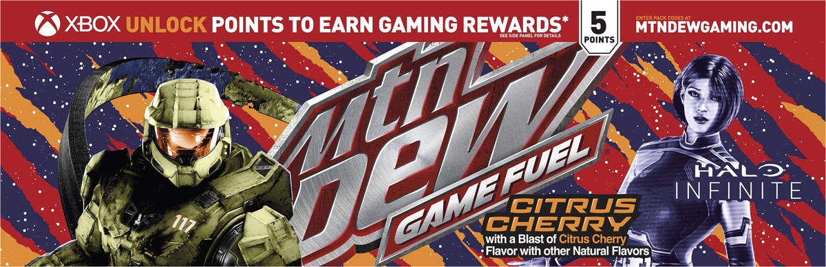 slide 3 of 6, Mountain Dew Game Fuel Soda Citrus Cherry - 12 ct, 12 ct