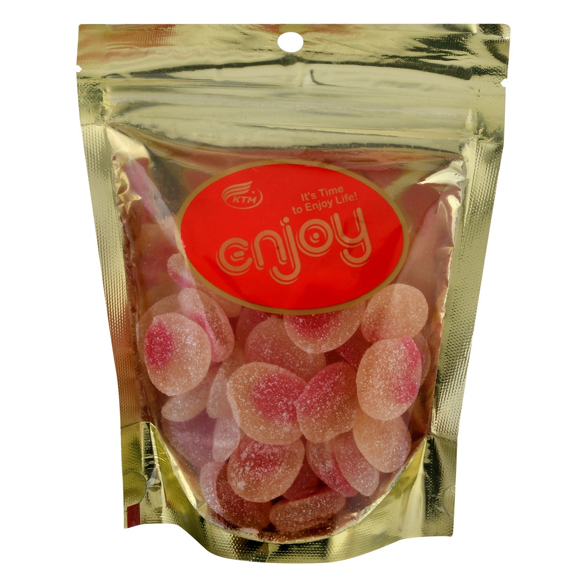 slide 1 of 10, Enjoy Sour Lychee Gummies Gold Bag, 