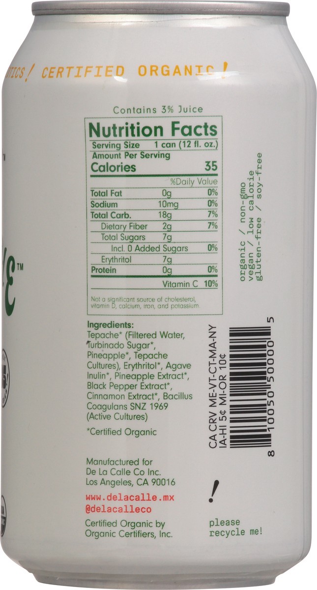 slide 9 of 9, De La Calle! Modern Mexican Pineapple Spice Soda 12 fl oz, 12 fl oz