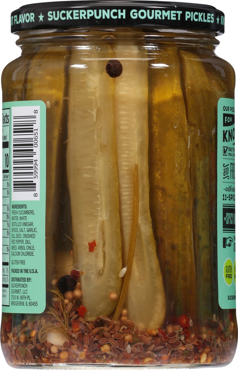 slide 4 of 9, SuckerPunch Gourmet Fiery Spice Spears Garlic Dill Pickles 24 fl oz, 24 fl oz