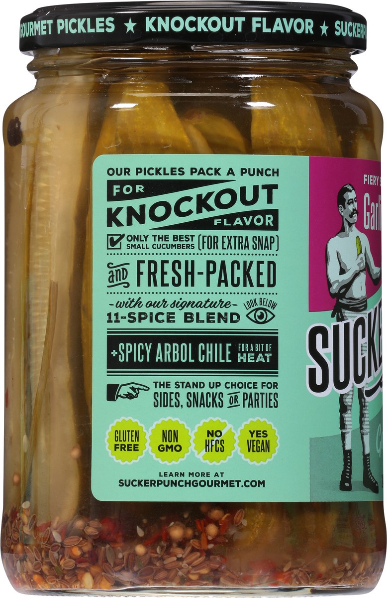 slide 7 of 9, SuckerPunch Gourmet Fiery Spice Spears Garlic Dill Pickles 24 fl oz, 24 fl oz