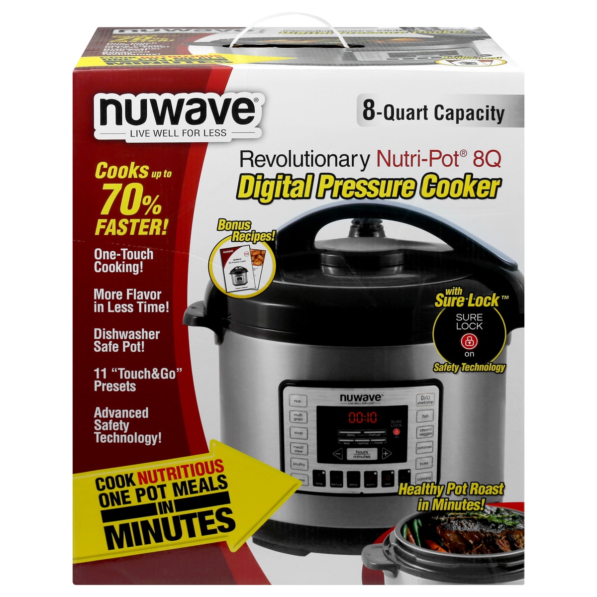 slide 1 of 1, NuwaveDigital Pressure Cooker, 8 qt