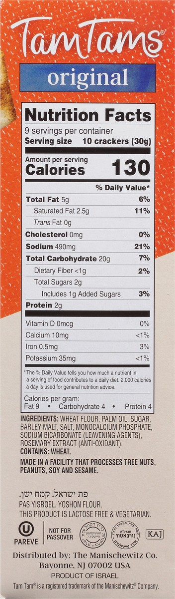 slide 3 of 9, Manischewitz Tam Tams Crackers, 9.6 oz
