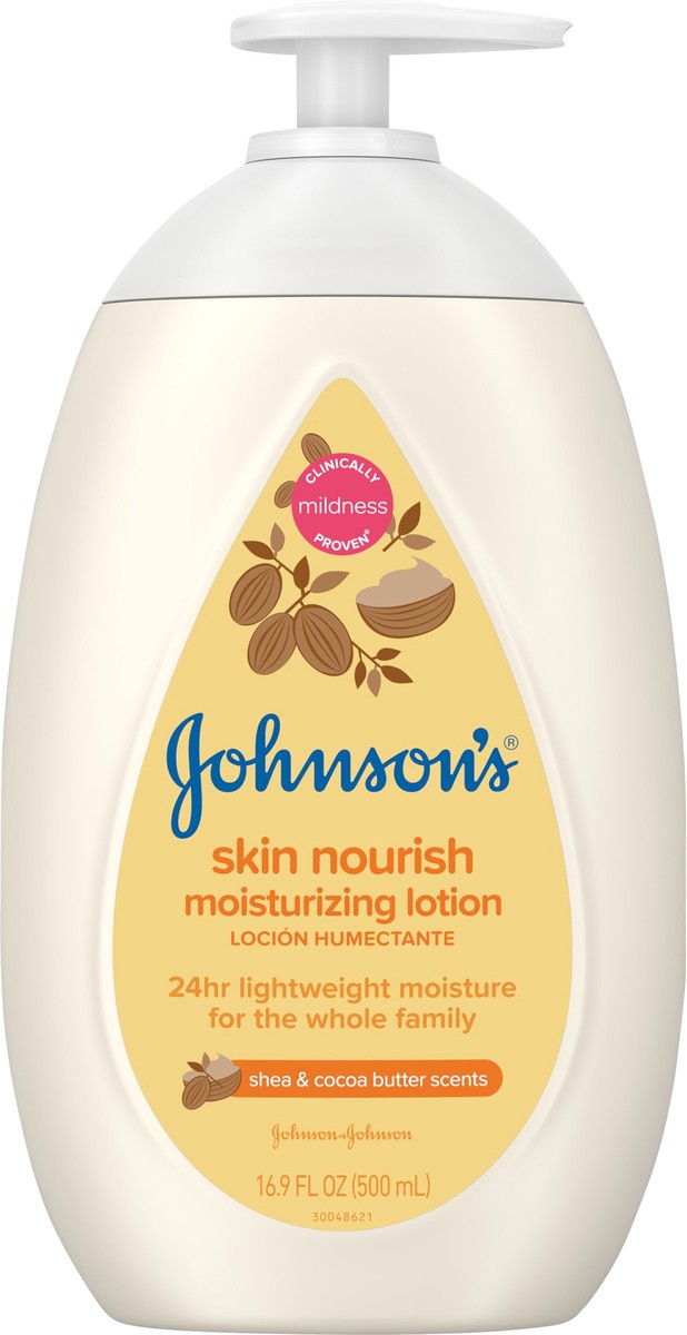 slide 2 of 7, Johnson's Johnson’s Skin Nourishing Moisturizing Baby Lotion, Shea & Cocoa Butter Scents, 16.9 Fl. Oz (500 mL), 16.9 fl oz