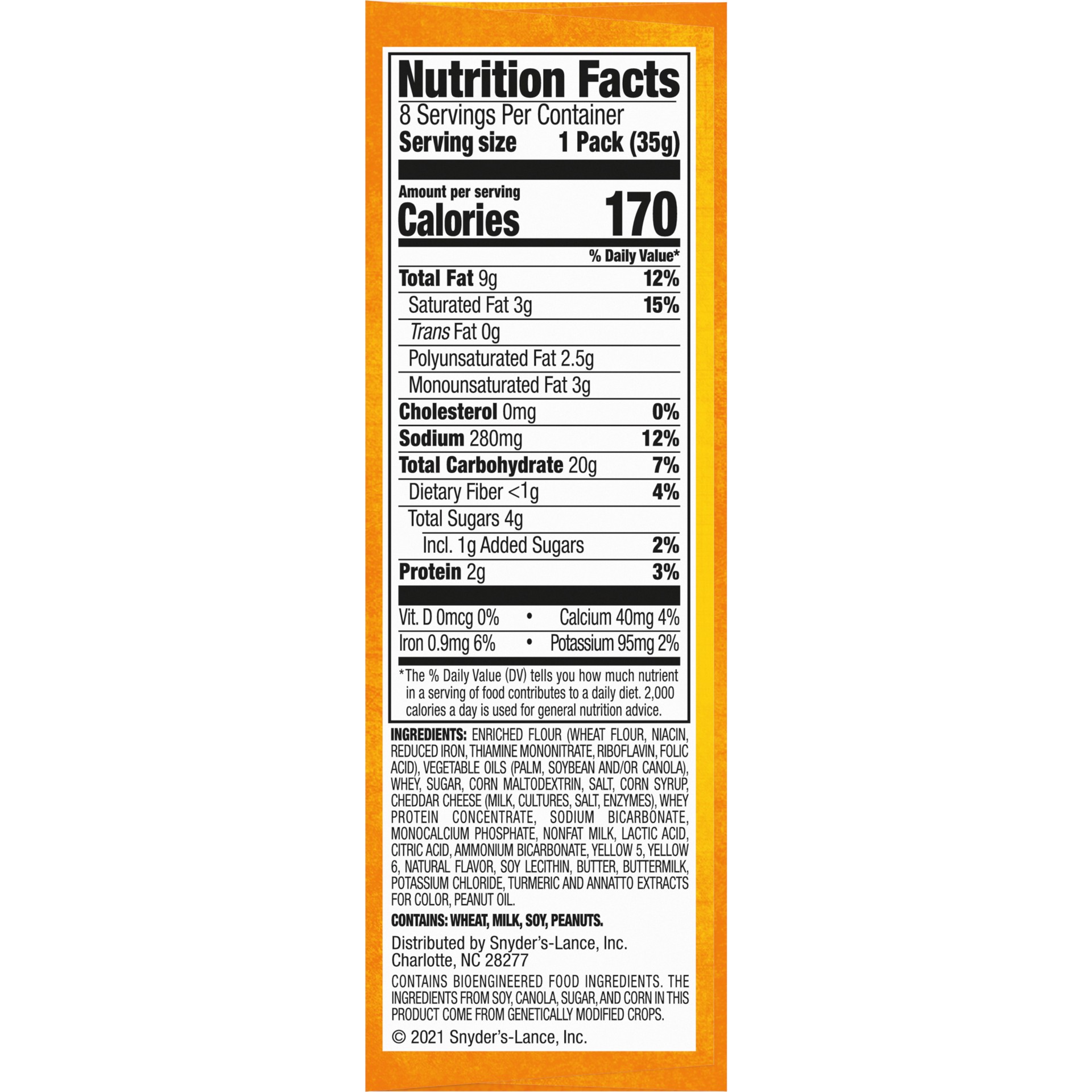 slide 2 of 5, Lance Sandwich Crackers, Toasty Cheddar, 8 Individually Wrapped Packs, 6 Sandwiches Each, 10 oz