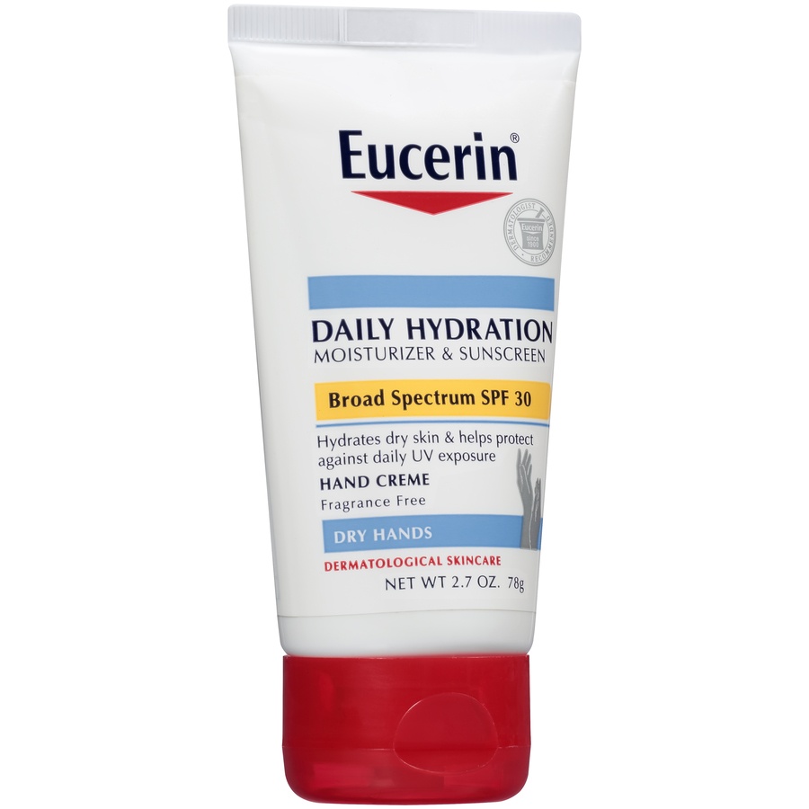 slide 2 of 7, Eucerin Daily Hydration Moisturizer & Sunscreen SPF 30 for Dry Hands, 2.7 oz