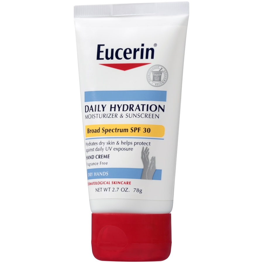 slide 3 of 7, Eucerin Daily Hydration Moisturizer & Sunscreen SPF 30 for Dry Hands, 2.7 oz