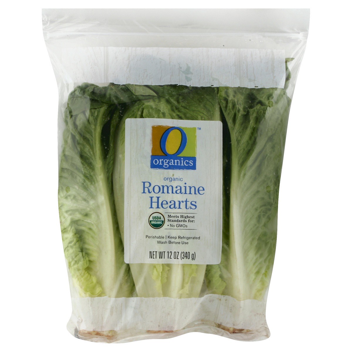 slide 1 of 5, O Organics Romaine Hearts, 12 oz