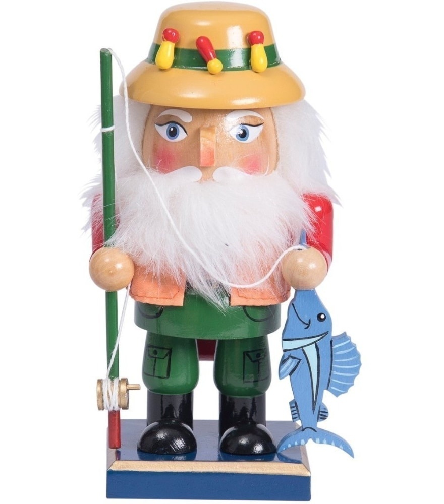 slide 1 of 1, Holiday Home Fisherman Nutcracker, 6 in