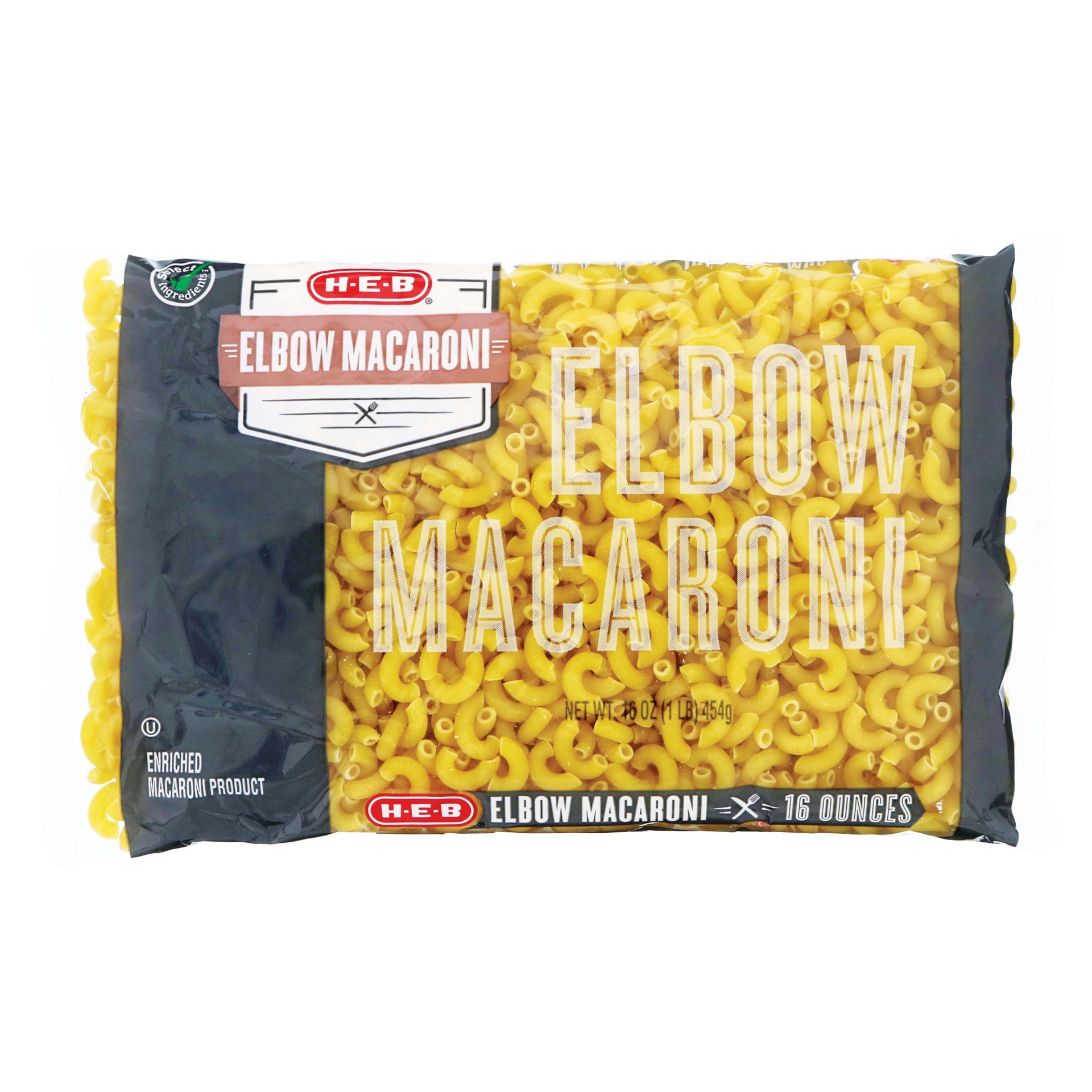 slide 1 of 1, H-E-B Elbow Macaroni, 16 oz