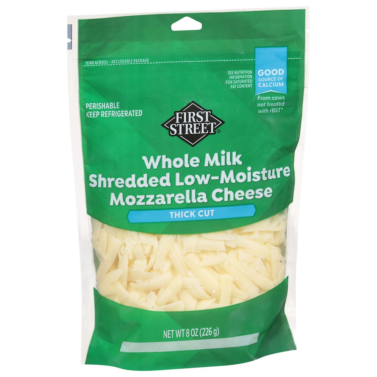 slide 12 of 13, First Street Fs Lmwm Mozzarella Thick Cut Shred, 8 oz