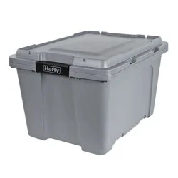 Hefty MAX 18-gal Storage Tote, Gray