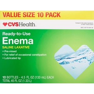 slide 1 of 1, CVS Health Ready To Use Enema, 10 ct; 4.5 fl oz; 133 ml