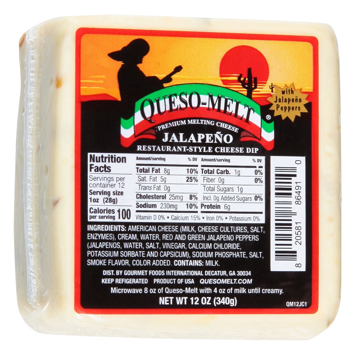 slide 9 of 9, Queso-Melt Queso Melt Jalapeno Cheese Dip, 12 oz