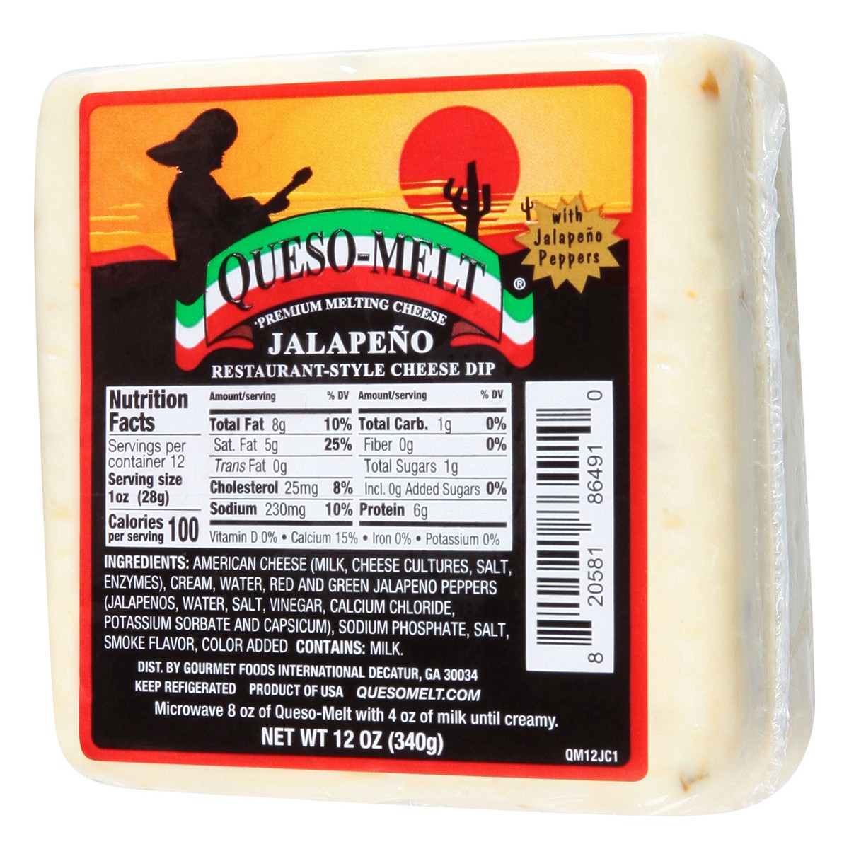 slide 6 of 9, Queso-Melt Queso Melt Jalapeno Cheese Dip, 12 oz