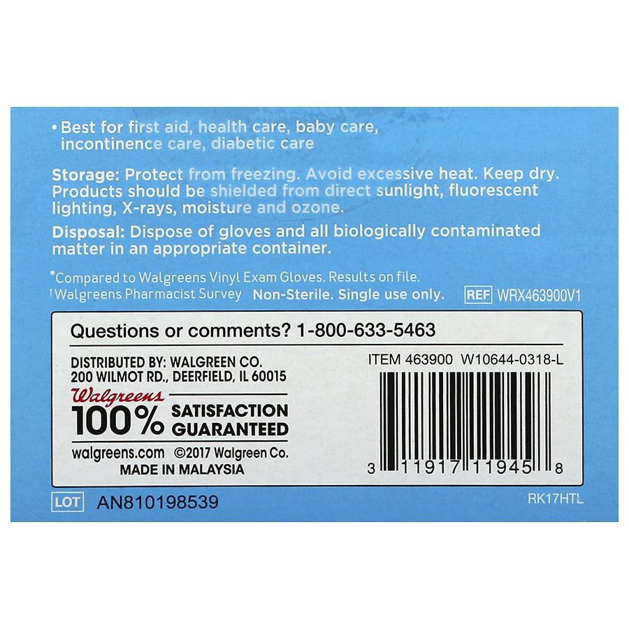 slide 2 of 2, Walgreens Medium Nitrile Exam Gloves, 40 ct