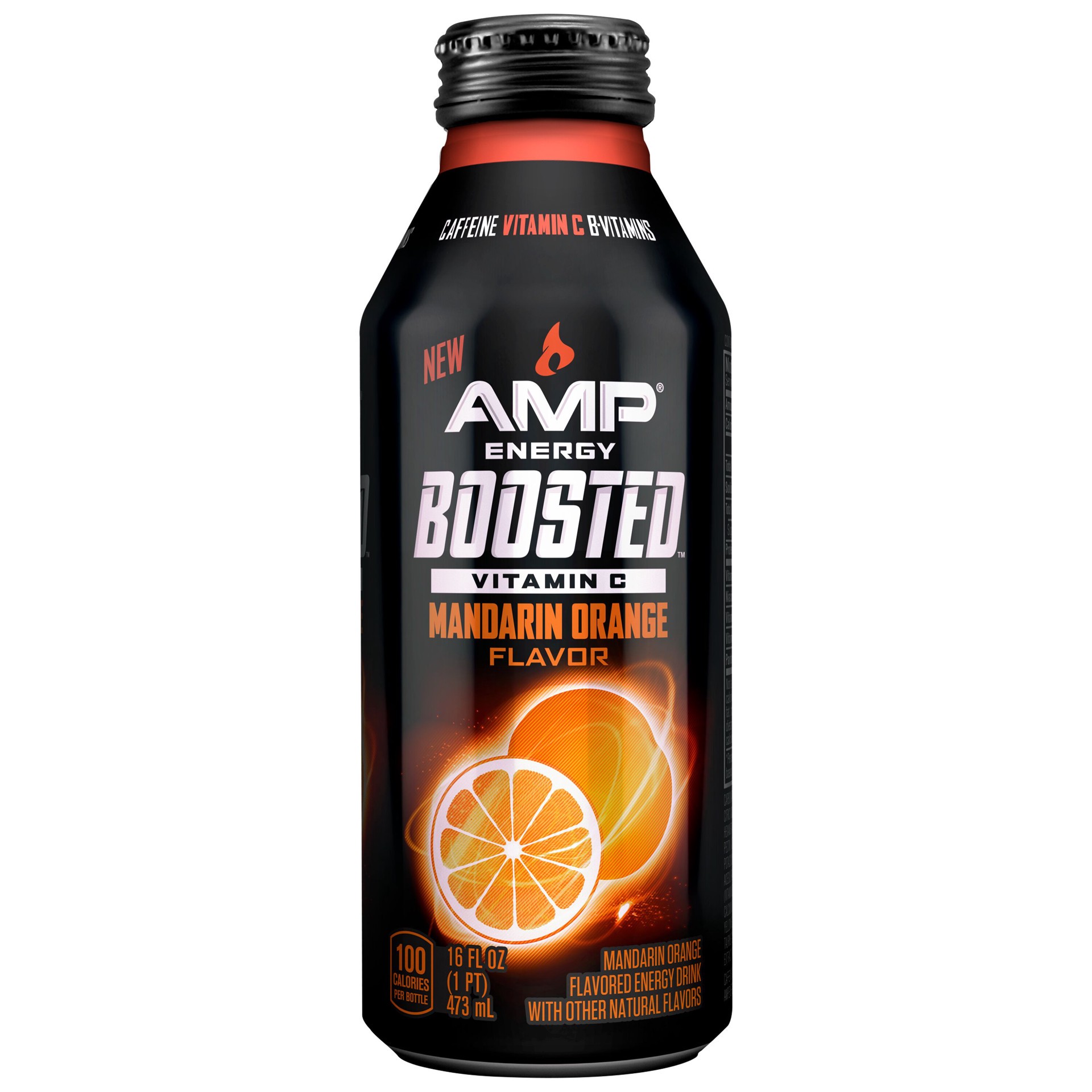 slide 1 of 1, AMP Boosted Mandarin Orange Energy Drink 16 Fluid Ounce Can - 16 oz, 16 oz