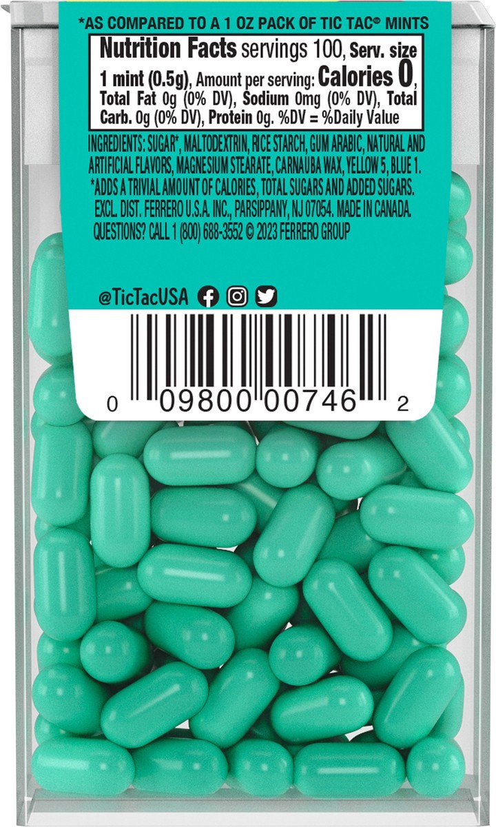 slide 12 of 12, Tic Tac, Wintergreen Mint Singles, 1.7 Oz, 100 Ct, 1.7 oz