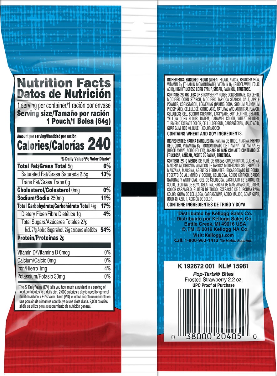 slide 2 of 6, Pop-Tarts Baked Pastry Bites, Frosted Strawberry, 2.2 oz, 2.2 oz