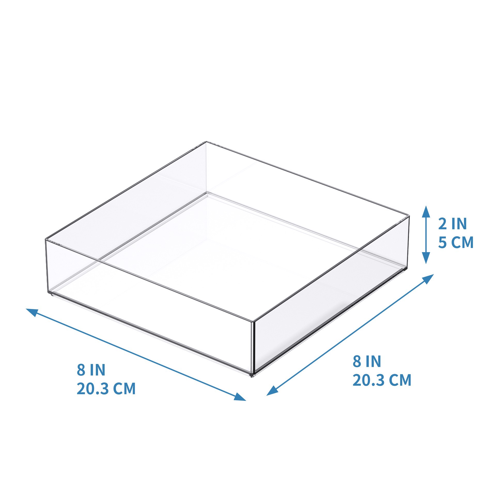 slide 4 of 7, 8" X 8" Clear Stacking Storage Tray By Simply Tidy, 8 in x 8 in