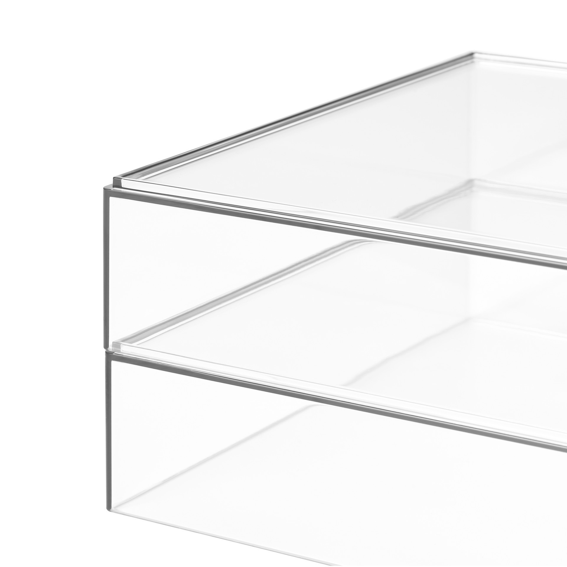 slide 5 of 7, 8" X 8" Clear Stacking Storage Tray By Simply Tidy, 8 in x 8 in