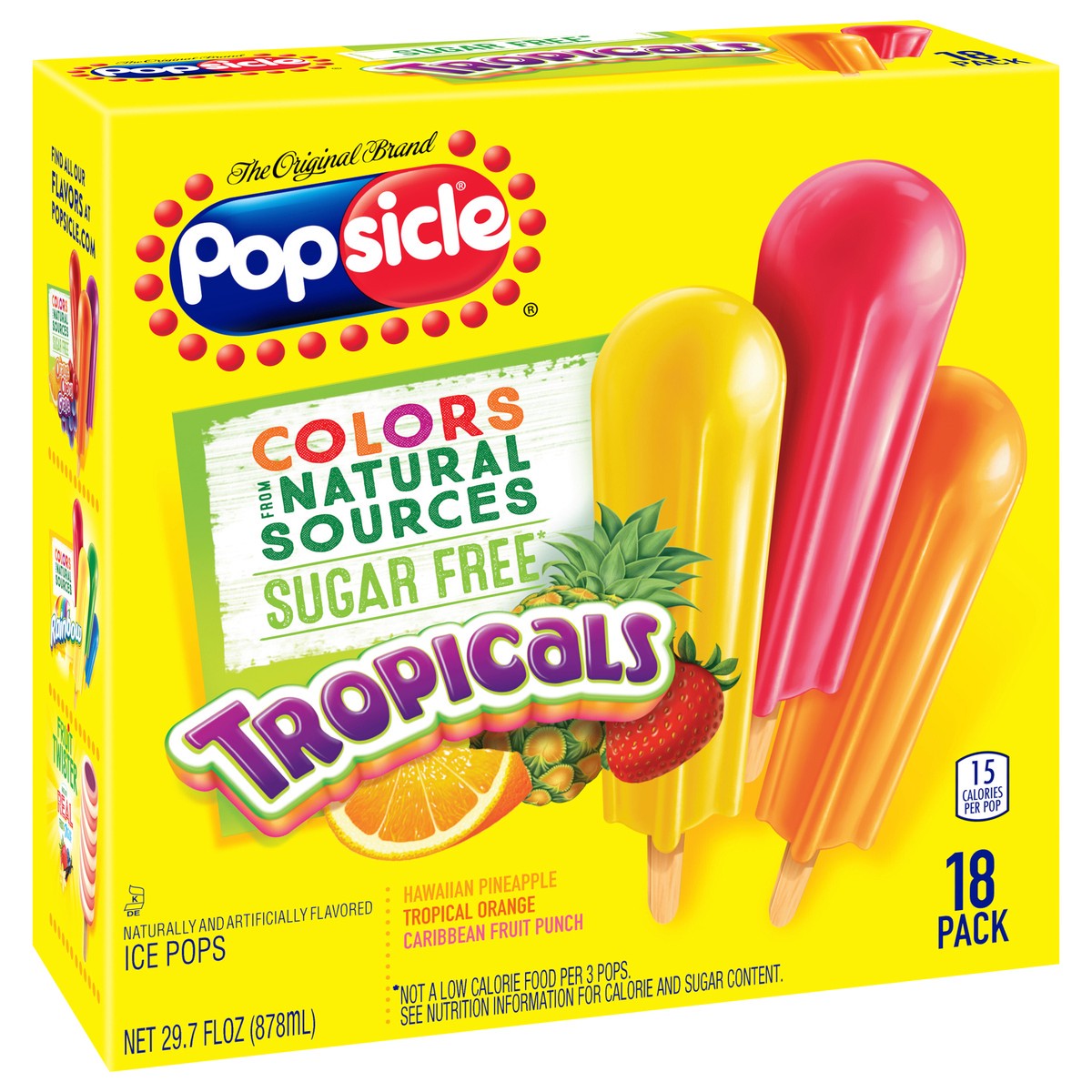 slide 3 of 9, Popsicle Ice Pops Tropicals, 29.7 oz, 18 Count , 18 ct; 29.7 oz