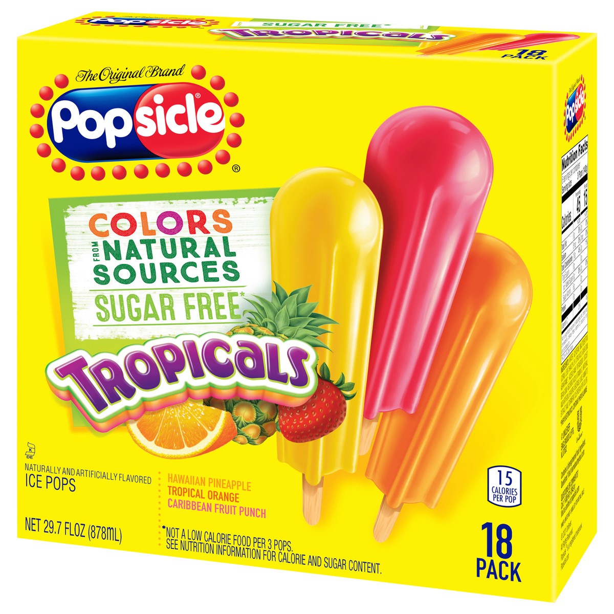 slide 6 of 9, Popsicle Ice Pops Tropicals, 29.7 oz, 18 Count, 18 ct; 29.7 oz