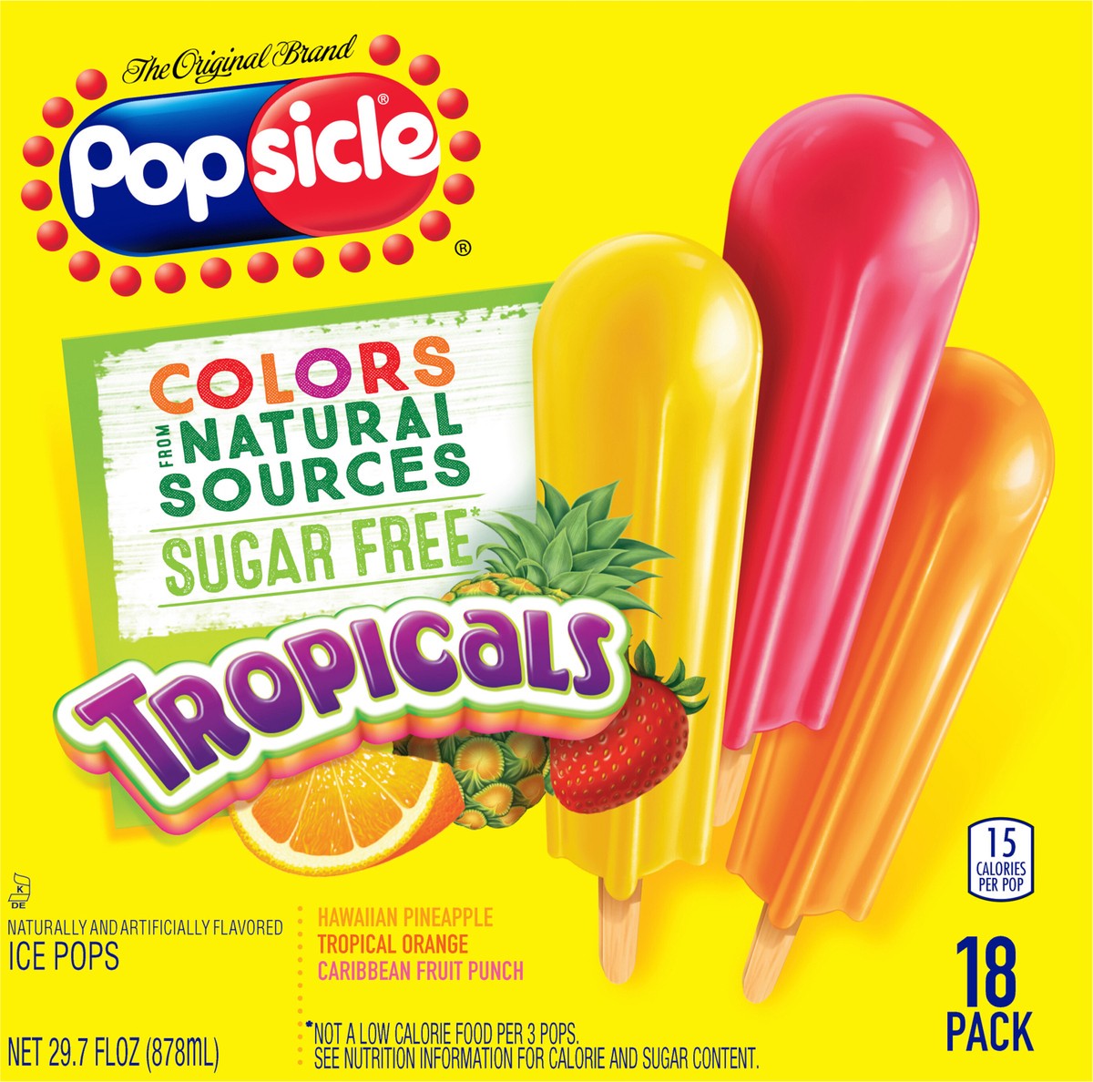 slide 7 of 9, Popsicle Ice Pops Tropicals, 29.7 oz, 18 Count , 18 ct; 29.7 oz