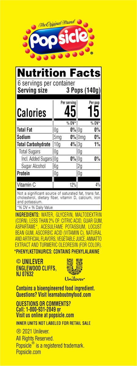 slide 6 of 9, Popsicle Ice Pops Tropicals, 29.7 oz, 18 Count , 18 ct; 29.7 oz