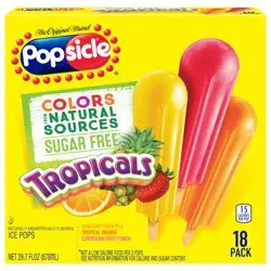 Popsicle Ice Pops Tropicals, 29.7 oz, 18 Count 