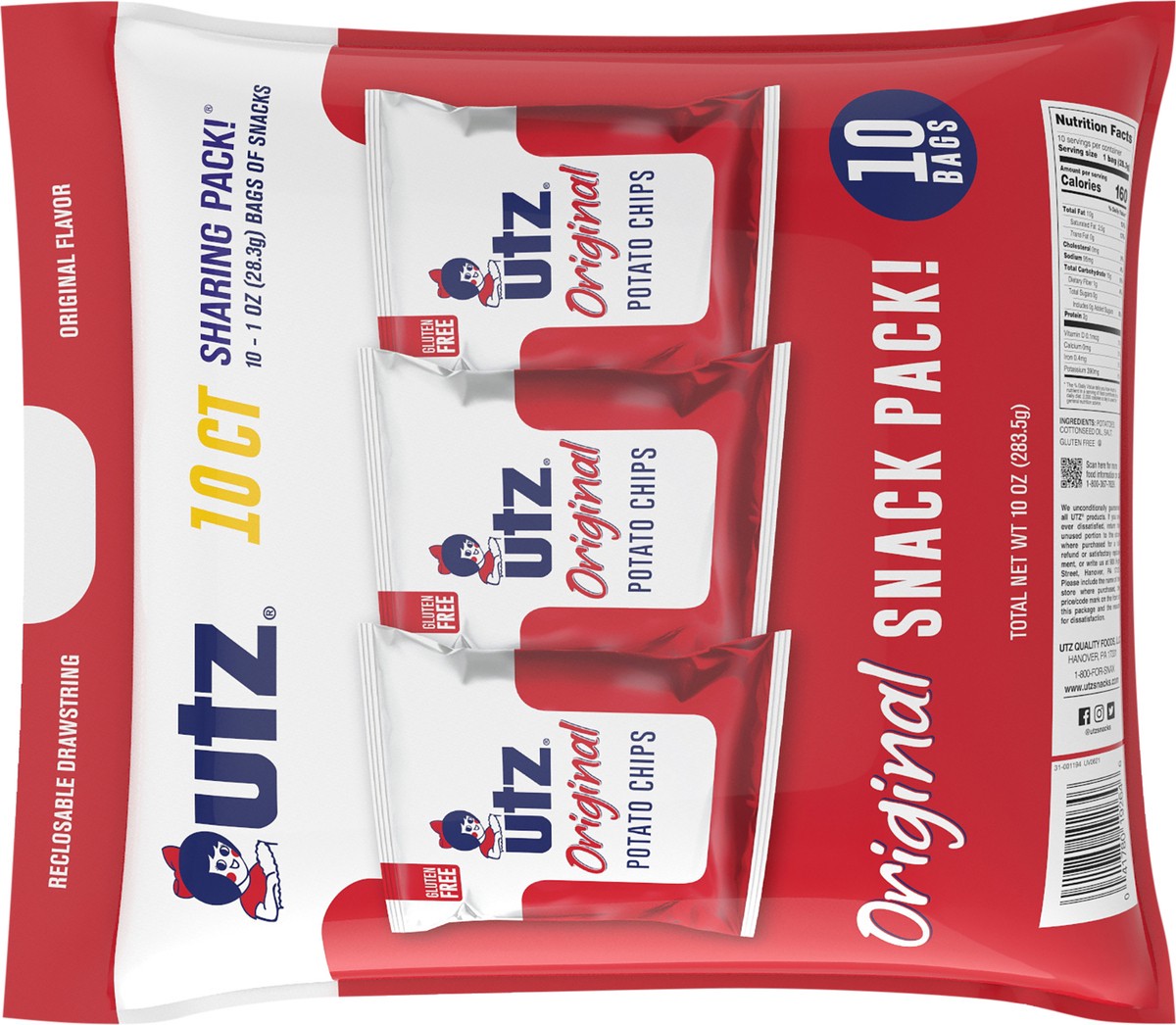 slide 5 of 7, Utz 10 oz Utz Original Snack Pack 10 Pack, 