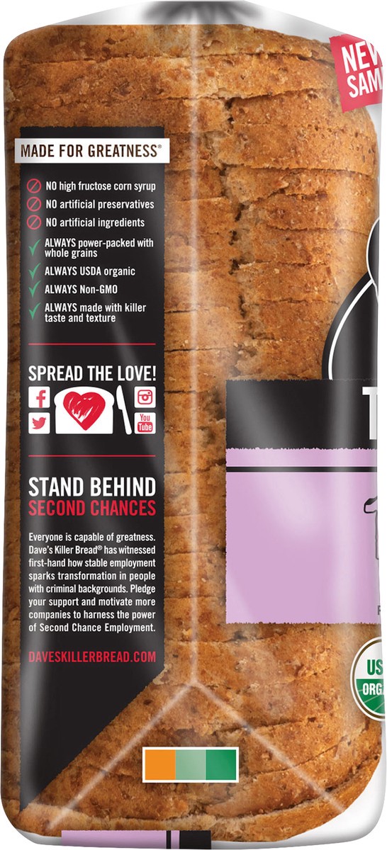 slide 9 of 13, Dave's Killer Bread Organic 100% Whole Wheat Thin-Sliced Bread 20.5 oz, 20.5 oz