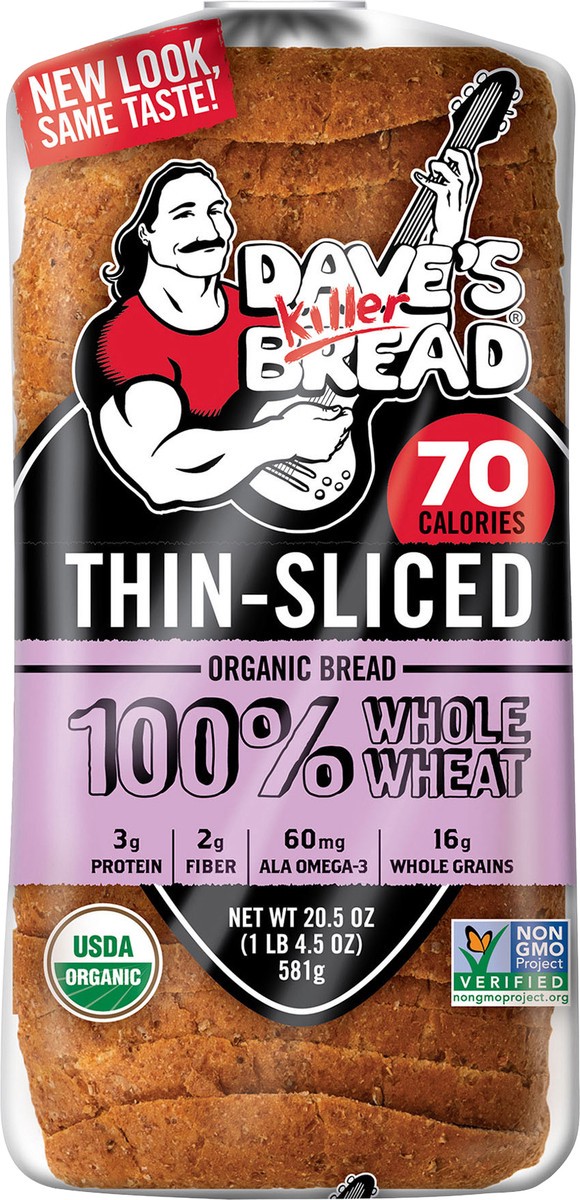 slide 11 of 13, Dave's Killer Bread Organic 100% Whole Wheat Thin-Sliced Bread 20.5 oz, 20.5 oz