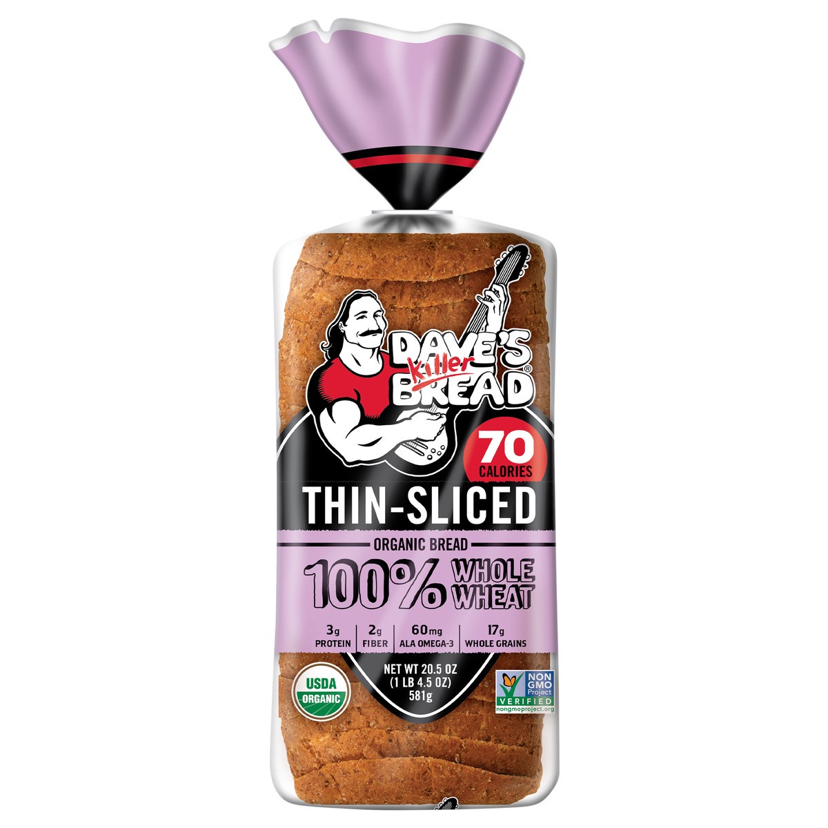 slide 1 of 13, Dave's Killer Bread Organic 100% Whole Wheat Thin-Sliced Bread 20.5 oz, 20.5 oz