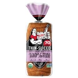 Dave''s Killer Bread 100% Whole Wheat Thin-Sliced, Organic Whole Wheat Bread, 20.5 oz Loaf