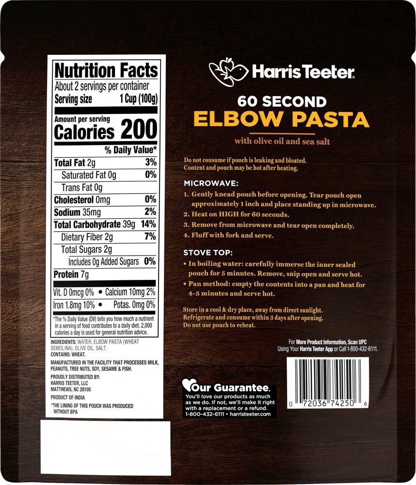 slide 2 of 2, Harris Teeter® 60 Second Elbow Pasta, 7 oz