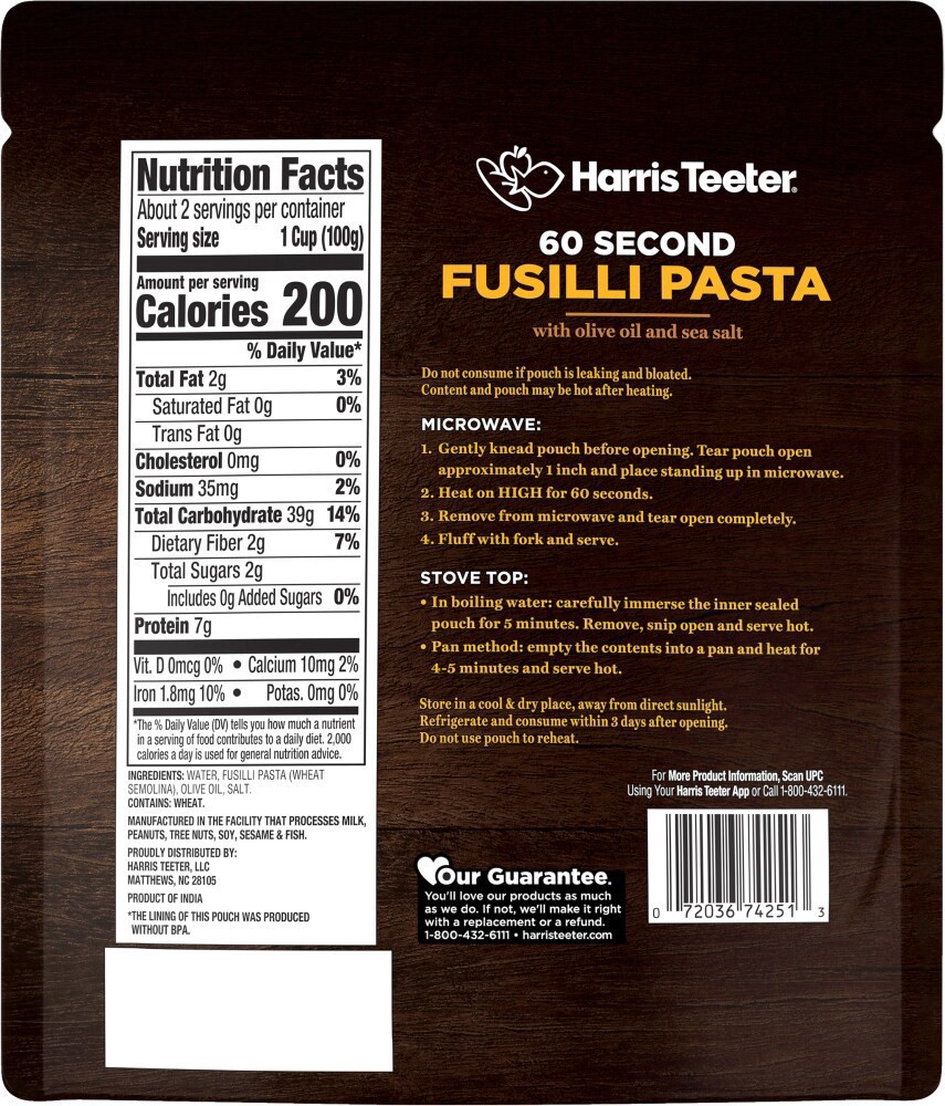 slide 2 of 2, Harris Teeter® 60 Second Fusilli Pasta, 7 oz