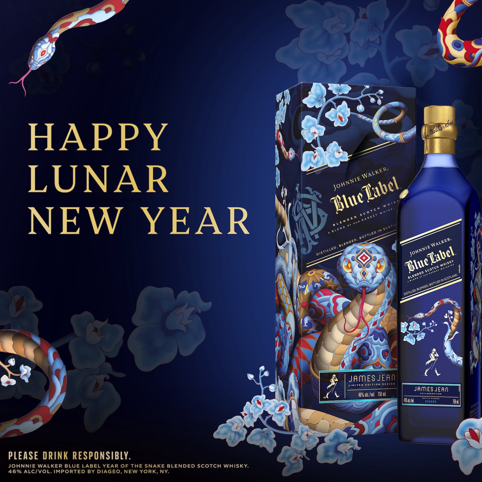 slide 4 of 10, Johnnie Walker Chinese New Yea Blue Scotch, 750 ml