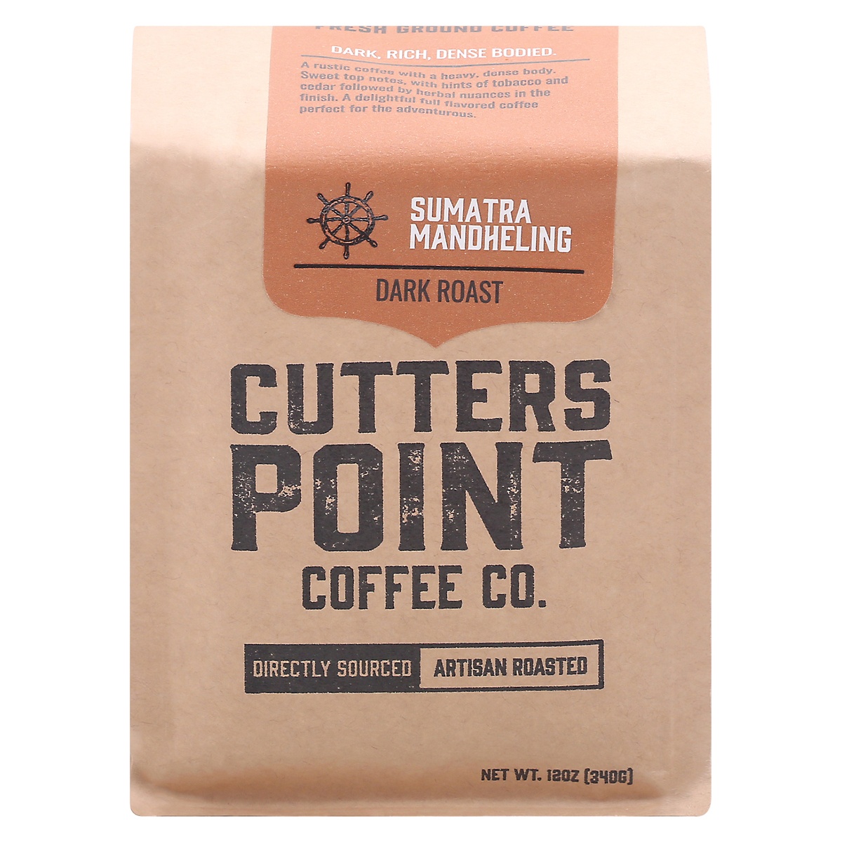 slide 9 of 9, Cutters Point Coffee Co. Sumatra Mandheling Ground Coffee, 12 oz