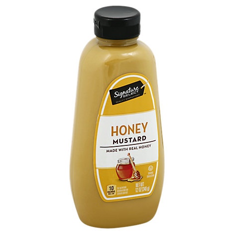 slide 1 of 1, Signature Select Mustard Honey Bottle, 12 oz
