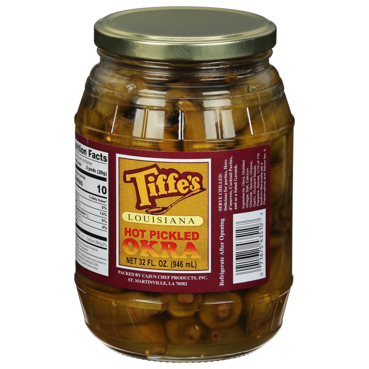slide 2 of 4, Tiffie's Hot Pickled Okra, 32 oz