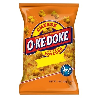 slide 1 of 1, O-Ke-Doke Cheese Flavored Popcorn, 3 oz