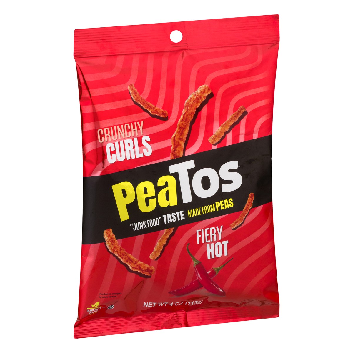 slide 11 of 13, PeaTos Fiery Hot Crunchy Curls 4 oz, 4 oz