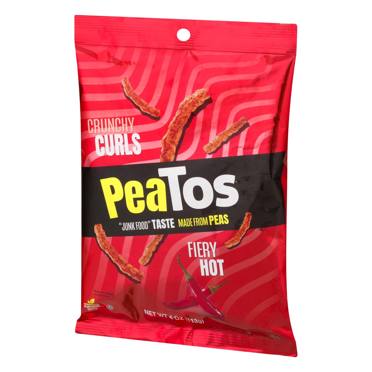 slide 6 of 13, PeaTos Fiery Hot Crunchy Curls 4 oz, 4 oz