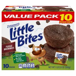 Entenmann''s Little Bites Fudge Muffins, 10 packs, Chocolate Mini Brownies, 19.5 oz Box