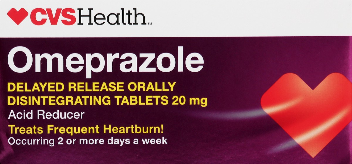 slide 6 of 11, CVS Health Omeprazole Delayed Release Acid Reducer Tablets, Strawberry, 42 Ct, 42 ct; 20 mg