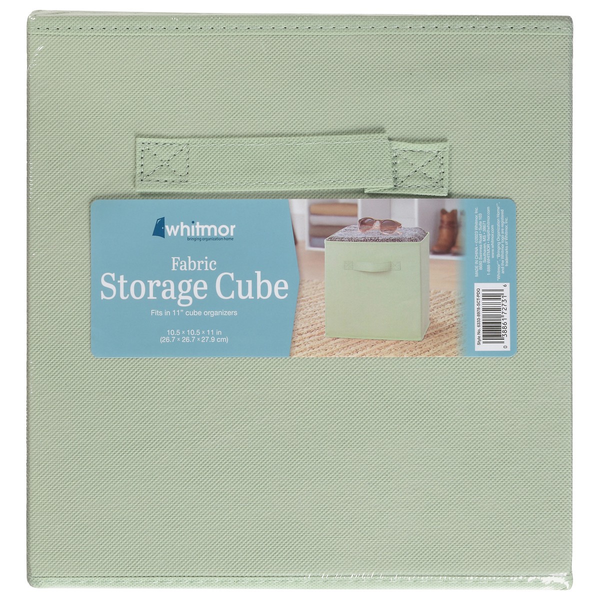 slide 1 of 9, Whitmor Collapsible Cube Seacrest Green, 1 ct